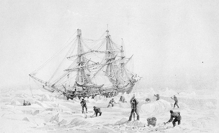 HMS Terror stuck on ice