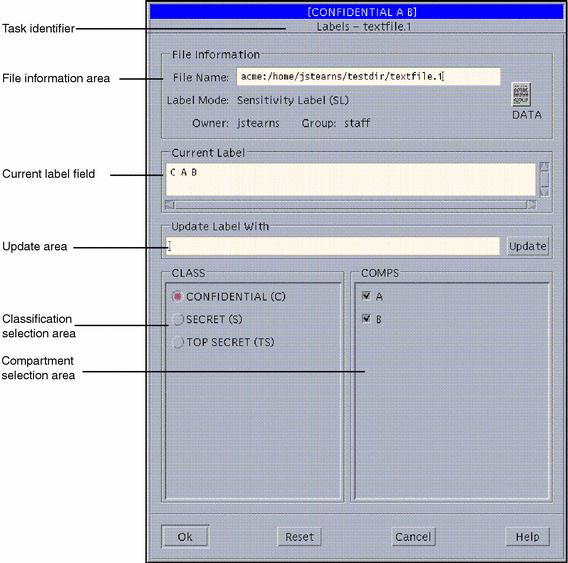 Trusted Solaris label editor