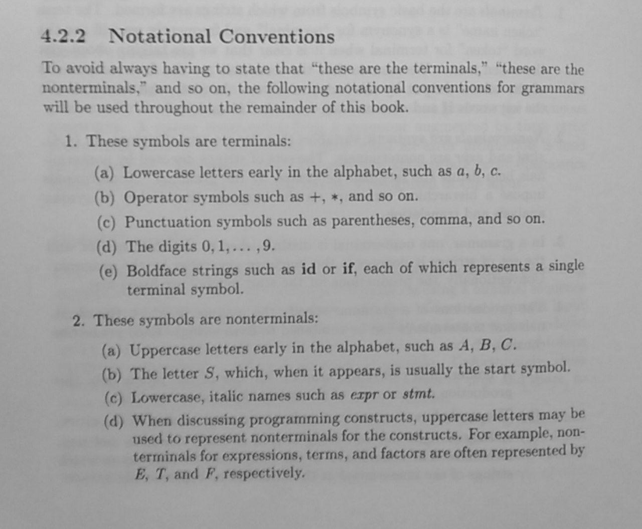 Notational convention 1