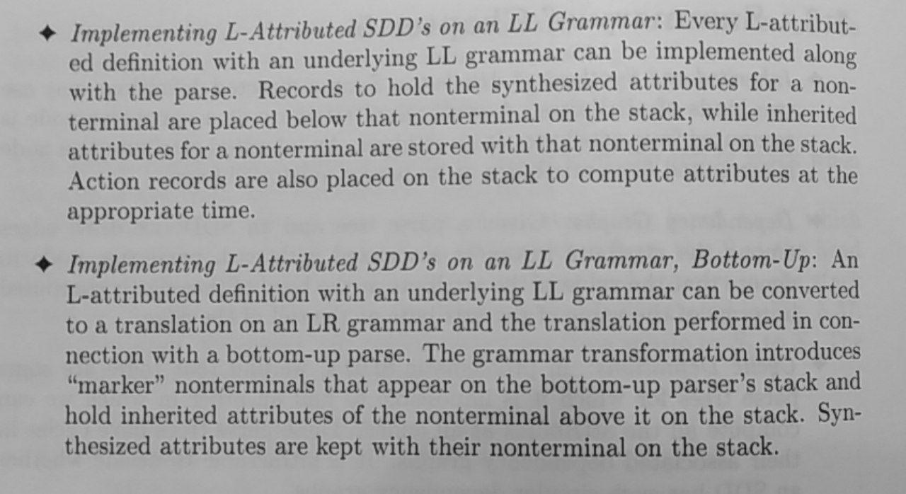 Syntax directed definition summary 3