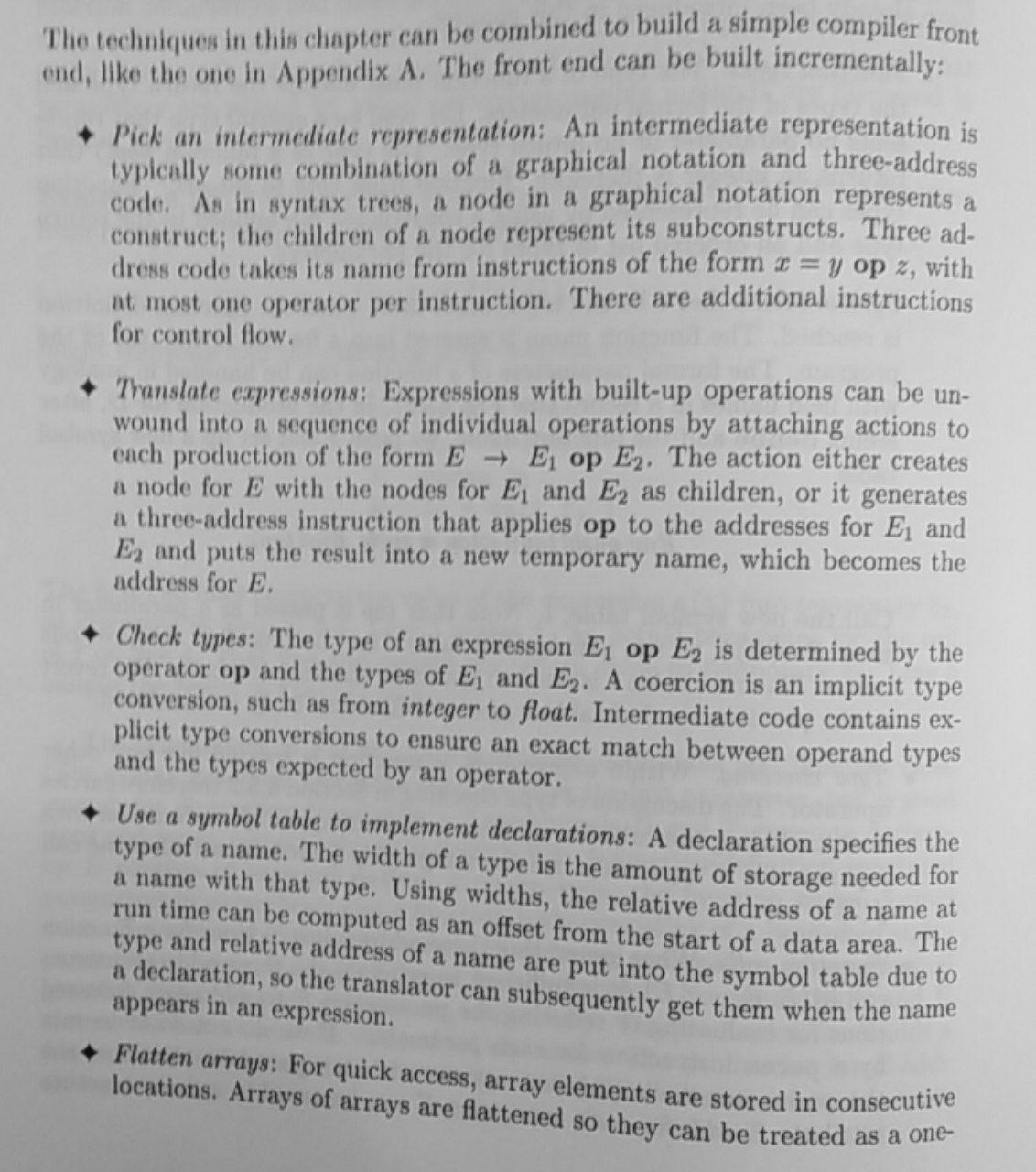 Intermediate representation summary 1