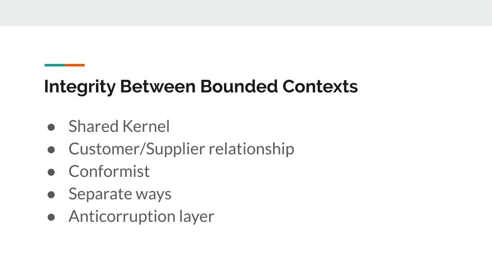 Integrity between bounded contexts