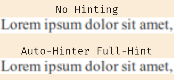 Test Hinting vs No-Hinting