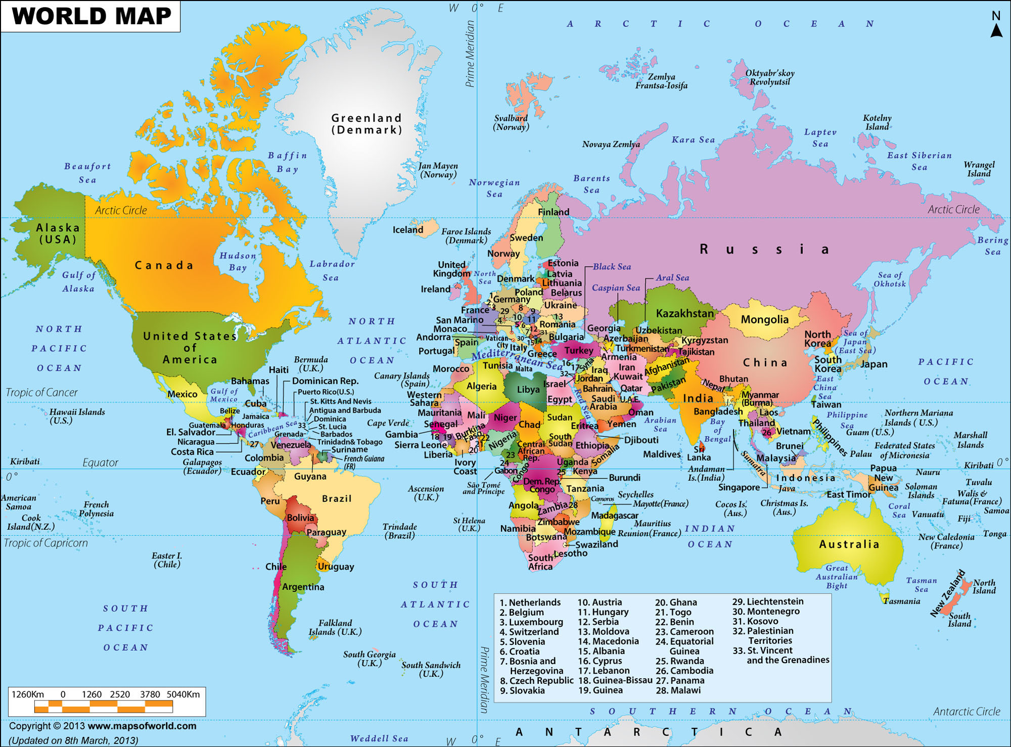 World Map, nominal case