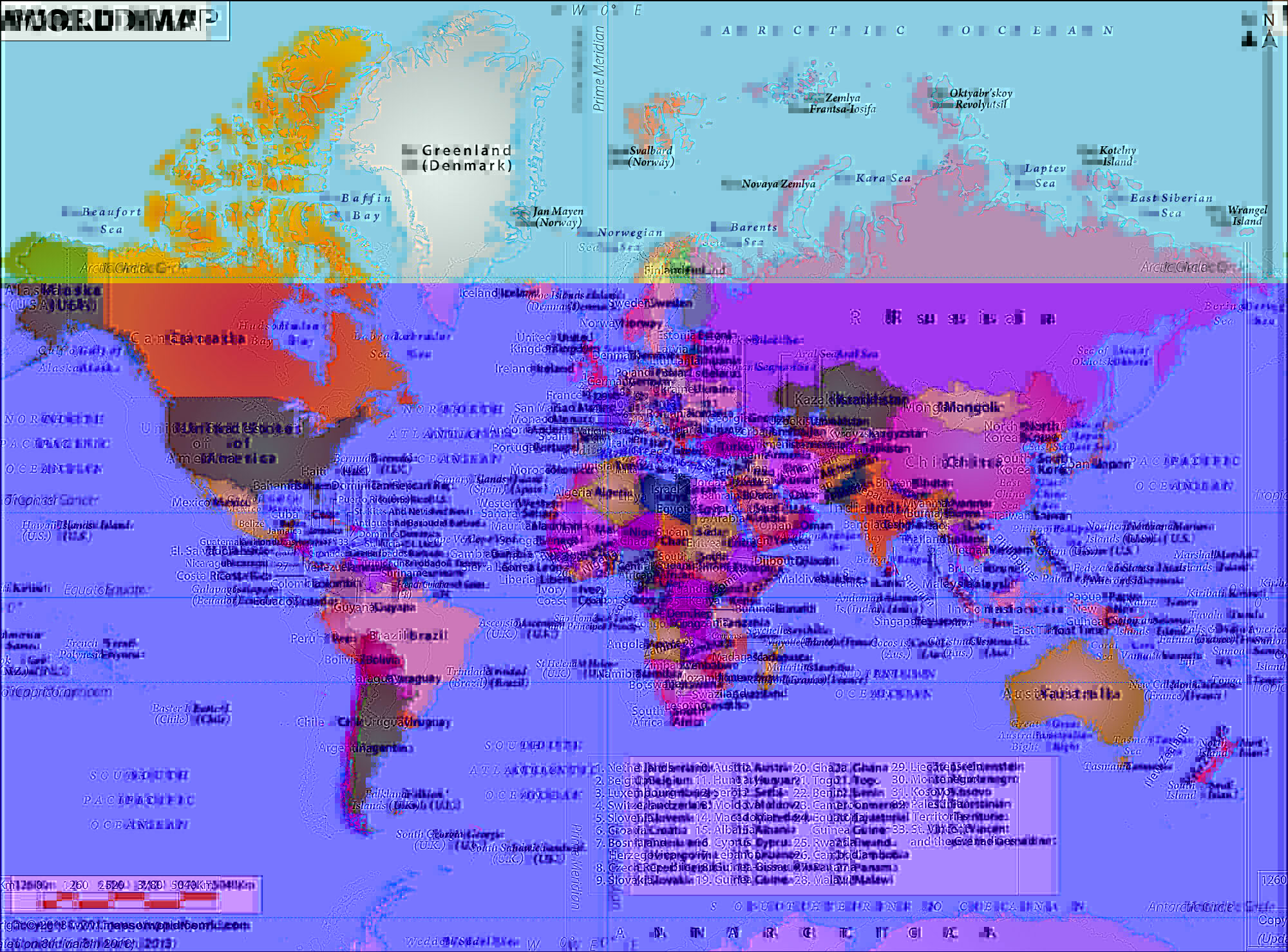 World Map, mash jpeg