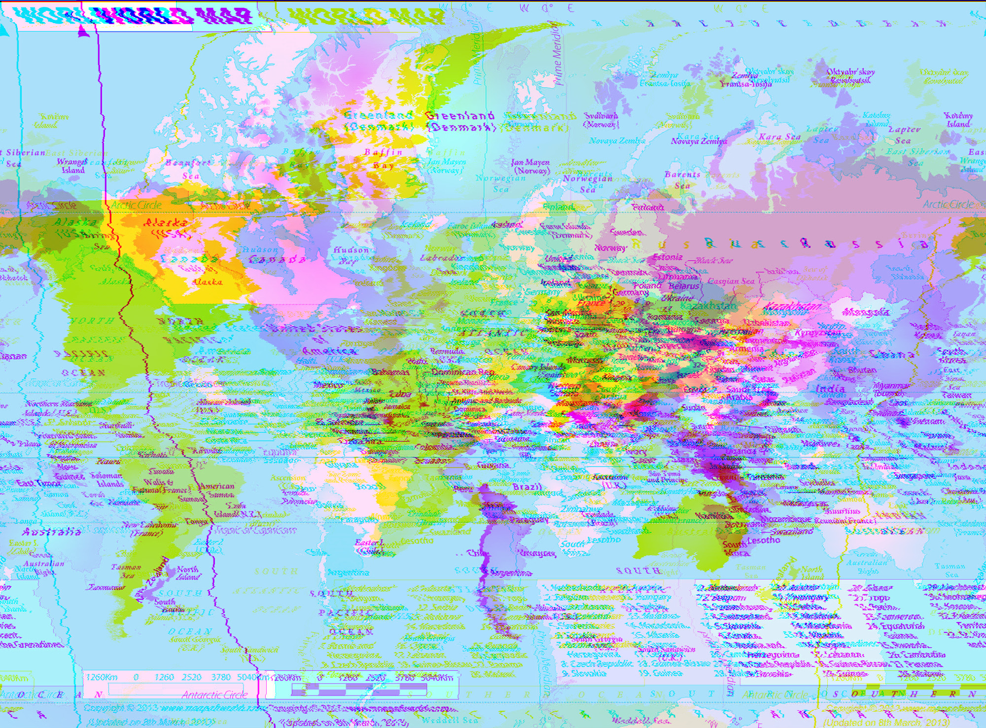 World Map, WordPad effect planar