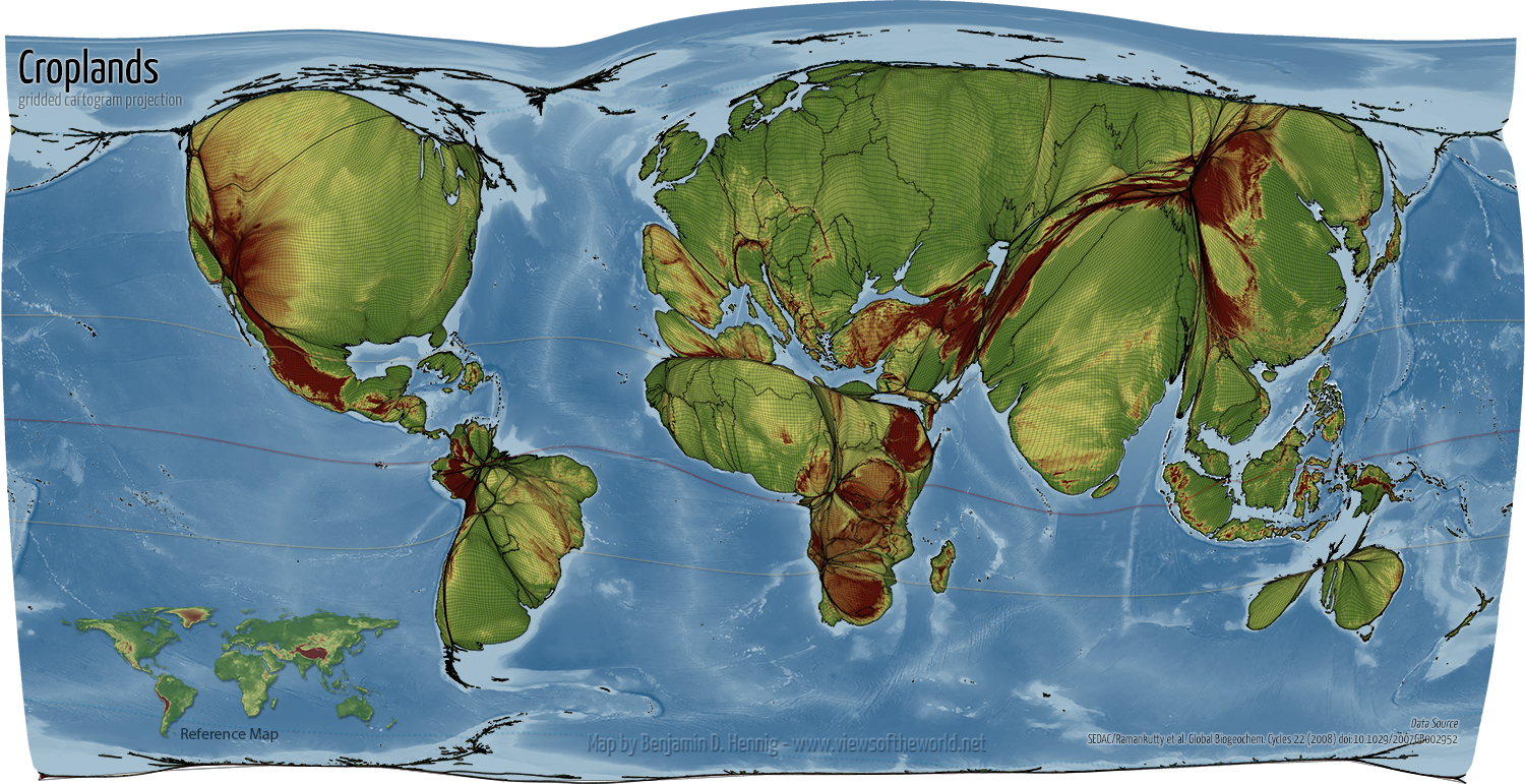 World map crops