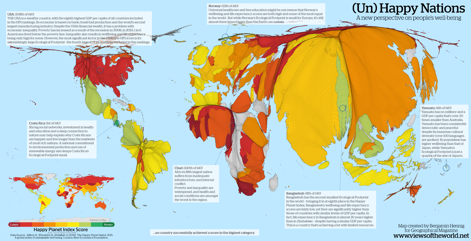 World map happiness