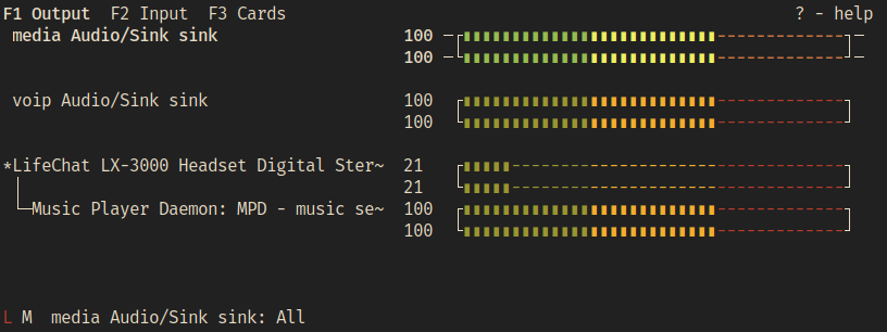 pulsemixer UI